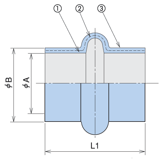 Structural drawing of expansion sleeve